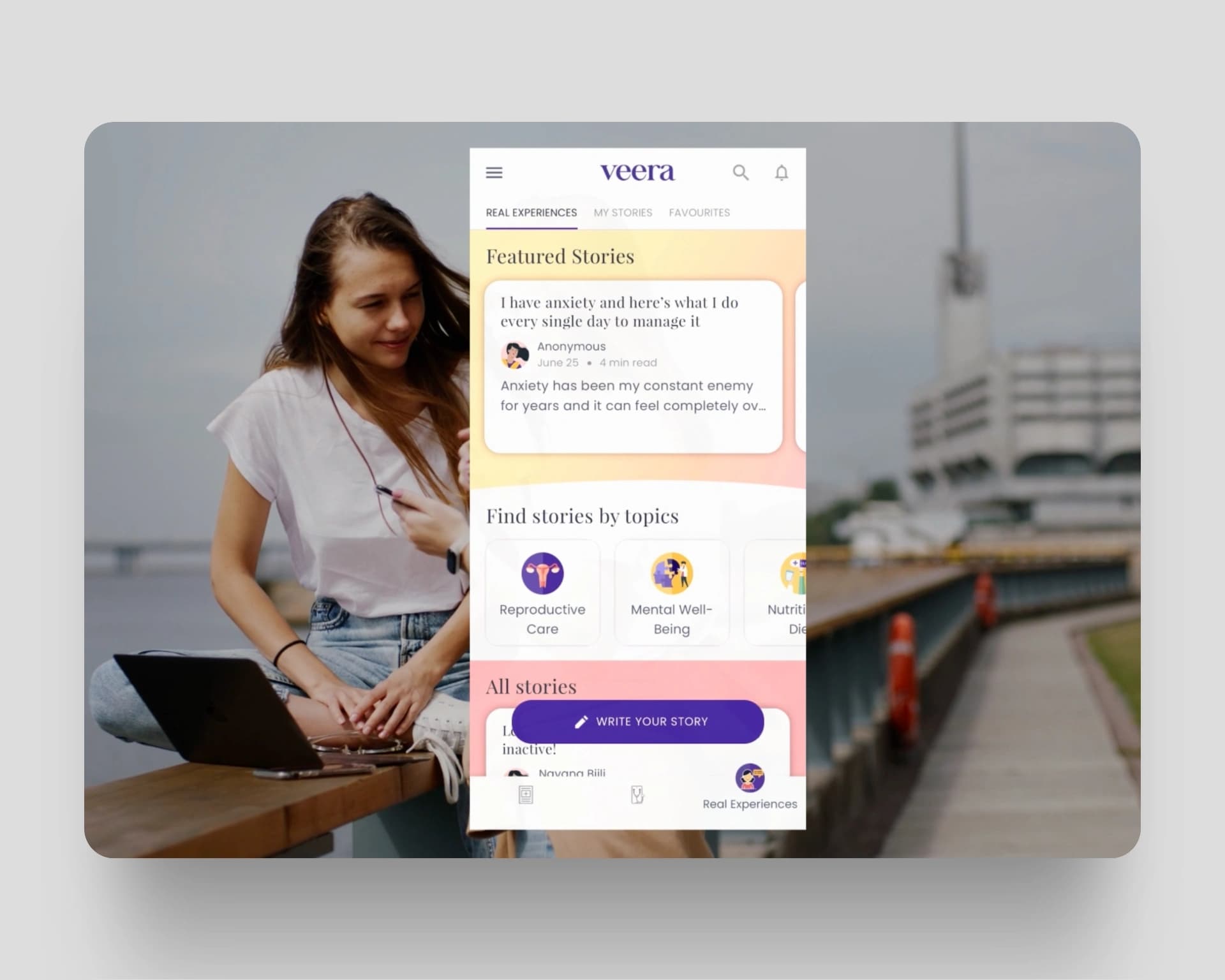 Veera Health homepage showing their PCOS care platform with a modern design and user-friendly interface
